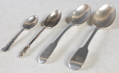 Lot 130 - A collection of silver teaspoons to include...