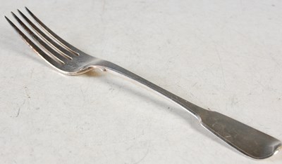 Lot 132 - A set of six London silver tablespoons, fiddle...