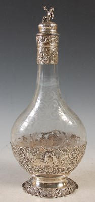 Lot 134 - A German sterling silver mounted glass...