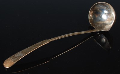 Lot 137 - A Scottish Provincial silver sauce ladle,...