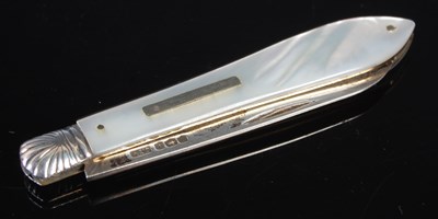 Lot 146 - A Sheffield silver and mother-of-pearl pocket...