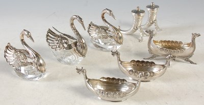 Lot 148 - A pair of Norwegian sterling silver cornucopia...