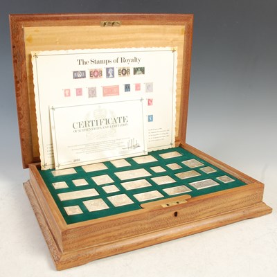 Lot 149 - A cased set of silver 'Stamps of Royalty,...