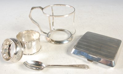 Lot 155 - A collection of silver to include a cigarette...