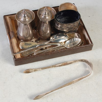 Lot 160 - A collection of assorted silver ware to...