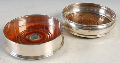 Lot 163 - Two silver bottle stands, one hallmarked...