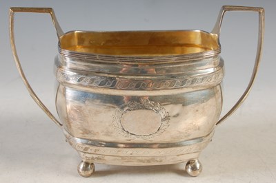 Lot 169 - A London silver twin-handled sugar bowl with...