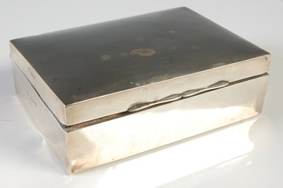 Lot 198 - A Birmingham silver cigarette box, 12.5cm wide.