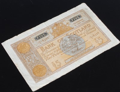 Lot 178 - A Bank of Scotland £5 note, Edinburgh 30th...