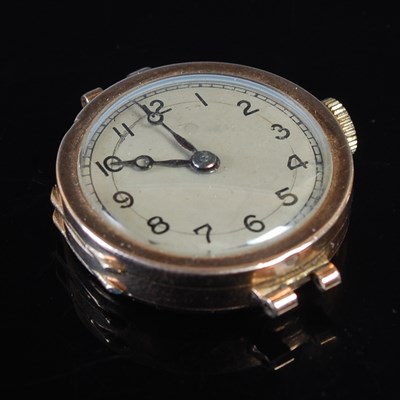 Lot 181 - A 9ct gold cased ladies watch, lacking strap,...