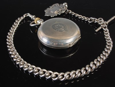 Lot 191 - A Birmingham silver Hunter cased pocketwatch,...