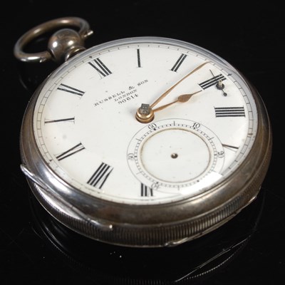 Lot 195 - A Chester silver cased open-faced pocketwatch,...
