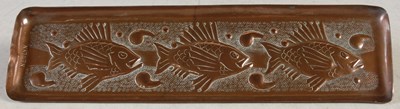 Lot 205 - An Arts & Crafts Newlyn copper pen tray, with...