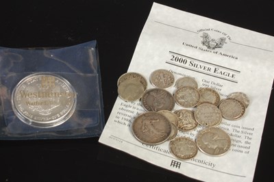 Lot 219 - A collection of assorted silver coins to...