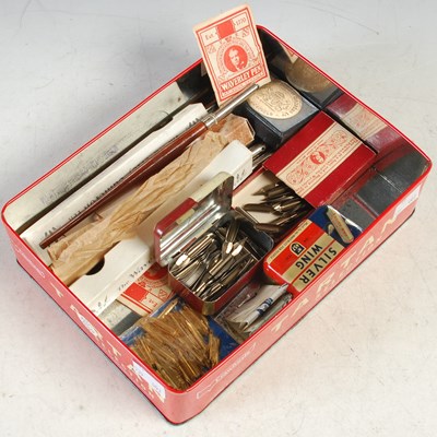 Lot 221 - A box of assorted vintage fountain pens, pen...
