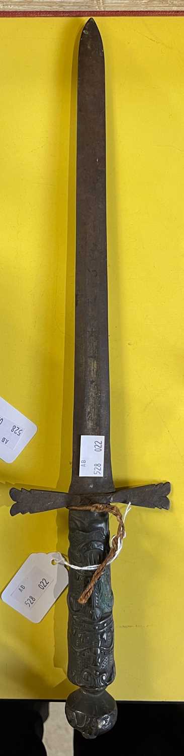 Lot 268 - An Antique dagger, the hilt decorated with...