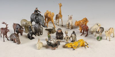 Lot 270 - A box of assorted vintage painted lead circus...