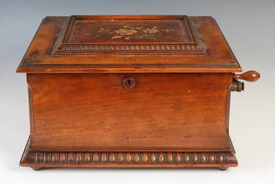 Lot 163 - A walnut cased symphonion, with twin comb,...