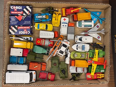 Lot 303 - A box of assorted Corgi, Matchbox, Majorette...
