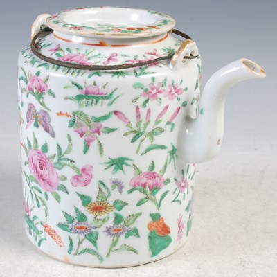 Lot 305 - A Chinese porcelain Famille Rose tea kettle...