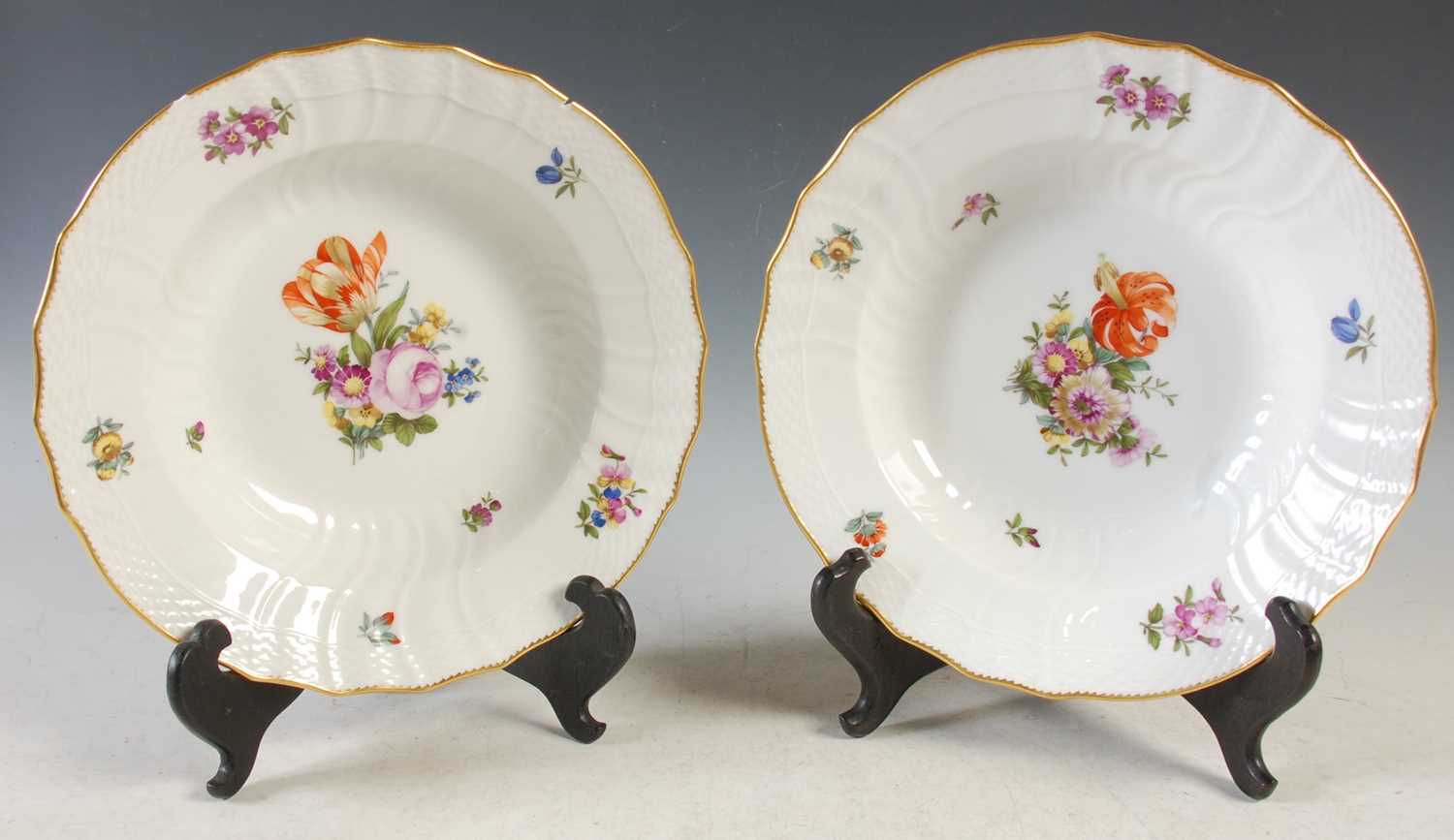 Lot 308 - A pair of Royal Copenhagen soup plates,...