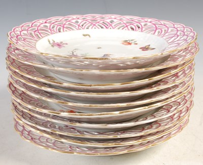 Lot 313 - A set of ten Berlin porcelain hand-painted...