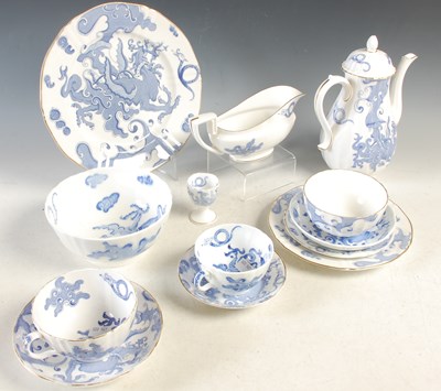 Lot 314 - A composite Royal Worcester blue dragon part...