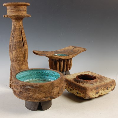 Lot 316 - Four pieces of Clive Brooker pottery, the...