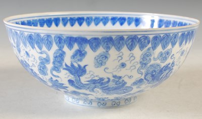 Lot 327 - A Chinese porcelain blue and white eggshell...