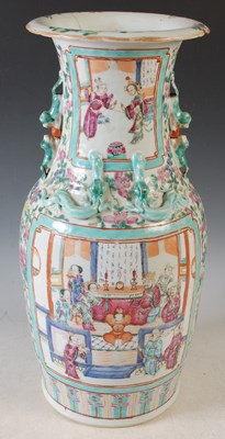 Lot 338 - A Chinese porcelain Famille Rose vase, Qing...