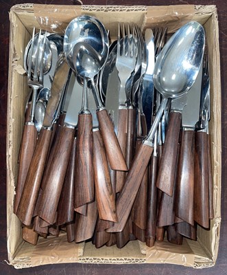 Lot 356 - A suite of stainless steel and wood...