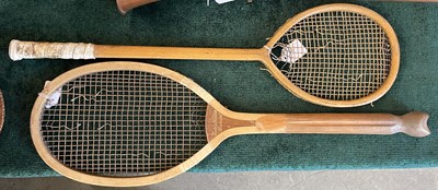 Lot 366 - A vintage tennis racket inscribed 'Alexandra,...