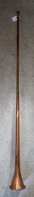 Lot 367 - A vintage copper and brass hunting horn, 122cm...