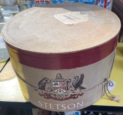 Lot 371 - A vintage Stetson oval shaped cardboard hat box.