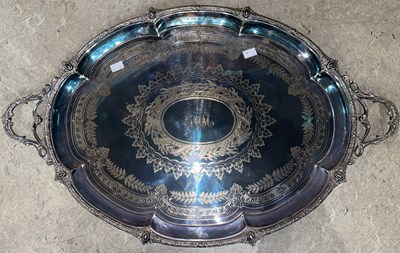 Lot 372 - A late 19th century electroplated twin-handled...