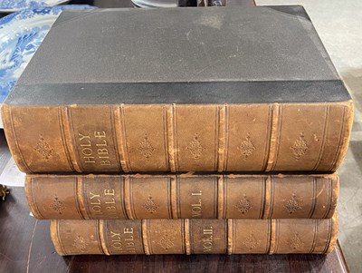 Lot 377 - Three Volumes, The Holy Bible, Vols I & II,...