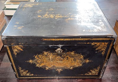 Lot 387 - A late 19th century Chinese lacquered...