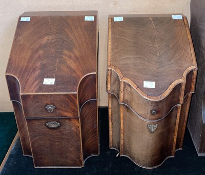 Lot 389 - Two George III mahogany knife boxes, the...