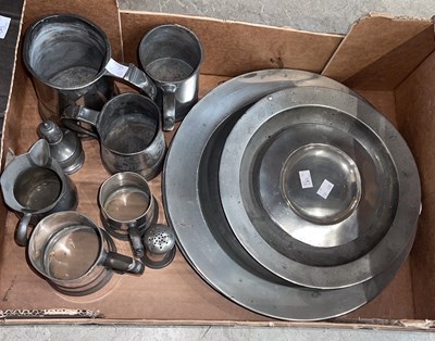 Lot 401 - A collection of assorted Antique pewter ware...