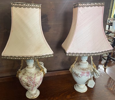 Lot 409 - A pair of Old Hall twin-handled ceramic vases...