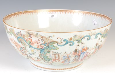 Lot 193 - A large Chinese porcelain famille rose punch...