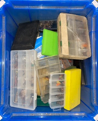 Lot 420 - A box of assorted fishing tackle to include...