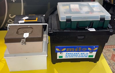 Lot 422 - Five boxes of assorted fishing tackle.