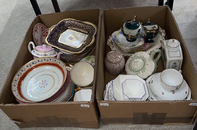 Lot 433 - Two boxes of assorted ceramics.
