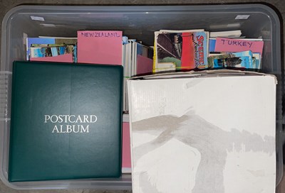 Lot 438 - Two boxes of assorted postcards, Countries of...