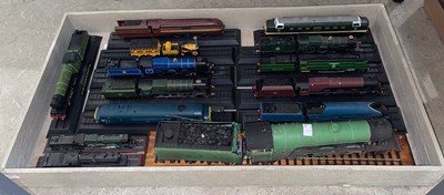 Lot 449 - A box of assorted model trains; locomotives;...