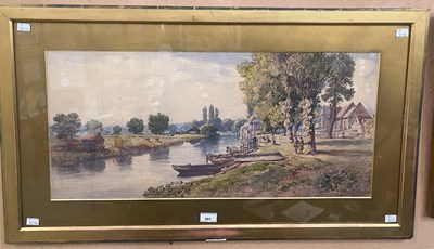 Lot 493 - J J E (19th century) Summer river scene with...
