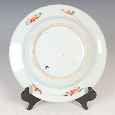 Lot 270 - A group of three Chinese porcelain plates,...