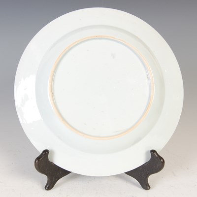 Lot 270 - A group of three Chinese porcelain plates,...