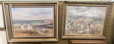 Lot 504 - May Hutchison 
Figures in a landscape  
oil on...